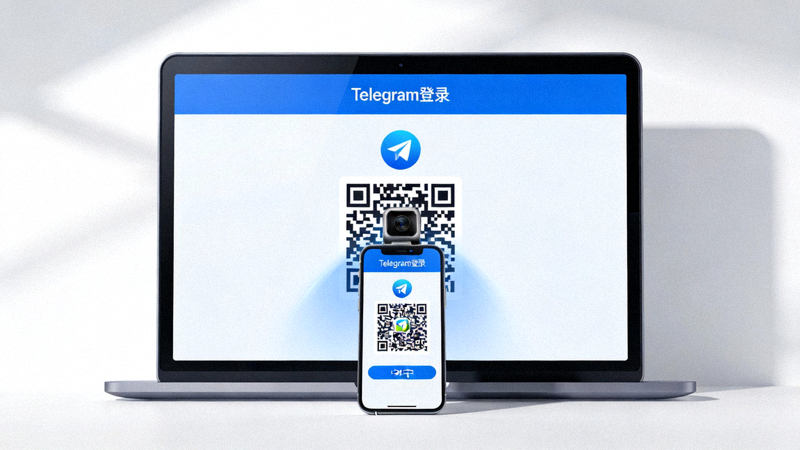 手机扫描电脑屏幕上Telegram登录二维码的示意图