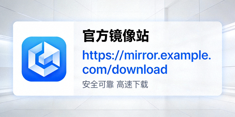 展示官方镜像站标识与下载链接的示意图