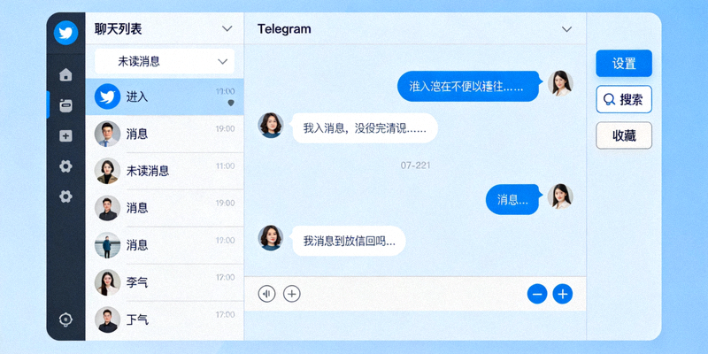 展示Telegram电脑版高效操作界面的概念图