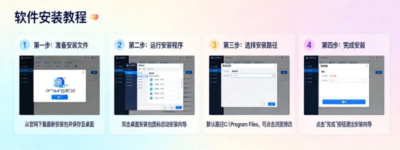 展示详细图文安装教程步骤的电脑屏幕截图示例